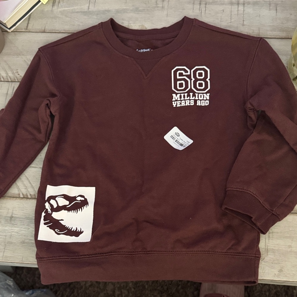Cat & Jack Brown Dinosaur Sweatshirt